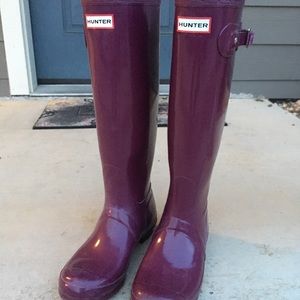 Hunter Rainboots Glossy Dark Purple
